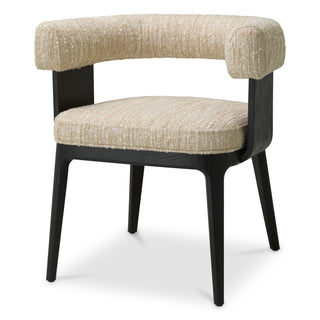 Dining Chair Dubois black oak veneer bouclé sonata cream