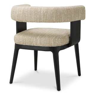 Dining Chair Dubois black oak veneer bouclé sonata cream