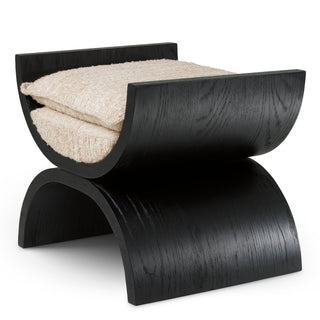 Stool Claybourne black oak verneer bouclé sonata cream