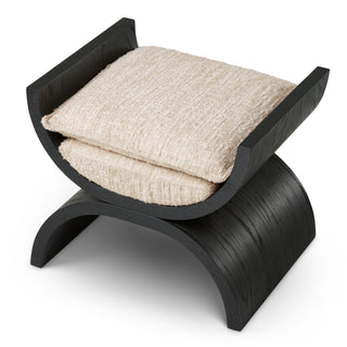 Stool Claybourne black oak verneer bouclé sonata cream