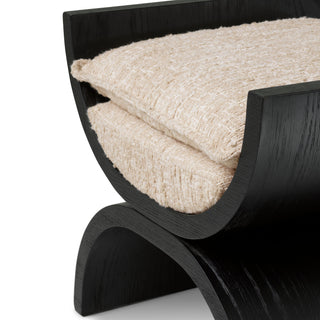 Stool Claybourne black oak verneer bouclé sonata cream
