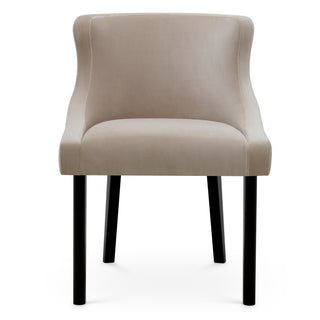 Dining Chair Chavelle black finish torrin natural velvet