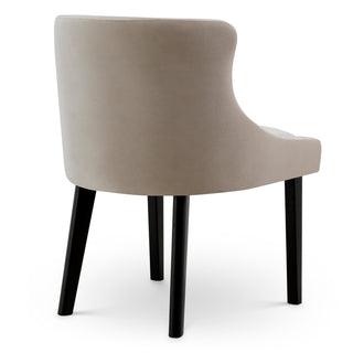 Dining Chair Chavelle black finish torrin natural velvet