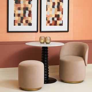 Dining Chair Greer savona camel brushed brass finish