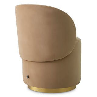 Dining Chair Greer savona camel brushed brass finish