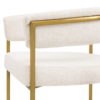 Dining Chair Gainsley axton off-white brushed brass finish