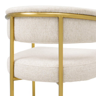 Dining Chair Gainsley axton off-white brushed brass finish