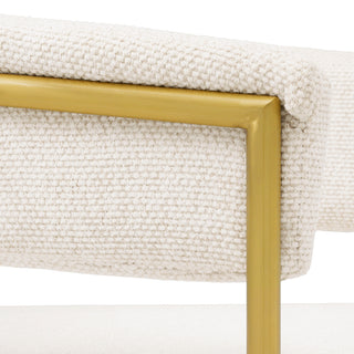 Dining Chair Gainsley axton off-white brushed brass finish