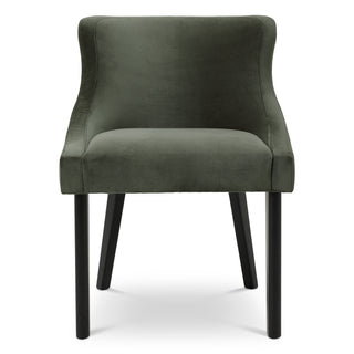 Dining Chair Chavelle black finish torrin green velvet