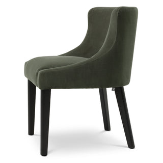 Dining Chair Chavelle black finish torrin green velvet