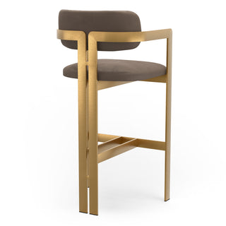 Bar Stool Donato brushed brass finish seymore truffle