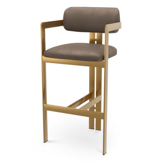 Bar Stool Donato brushed brass finish seymore truffle