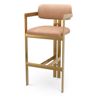 Bar Stool Donato brushed brass finish seymore camel