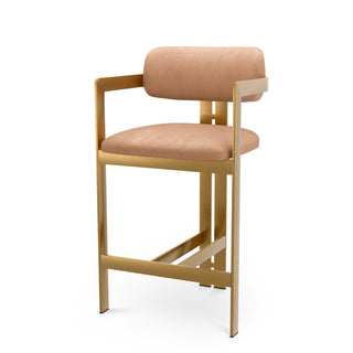 Counter Stool Donato brushed brass finish seymore camel