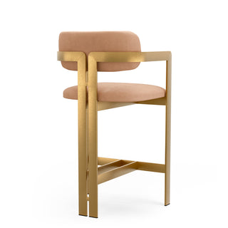Counter Stool Donato brushed brass finish seymore camel