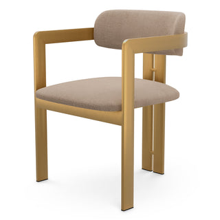 Dining Chair Donato brushed brass finish stratfort warm grey