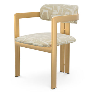 Dining Chair Donato brushed brass finish davenport light grey