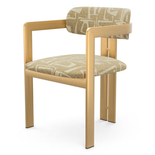 Dining Chair Donato brushed brass finish davenport light brown
