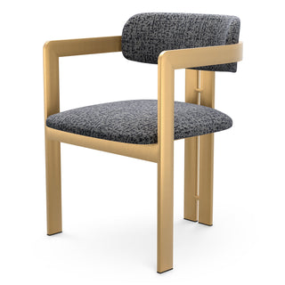 Dining Chair Donato brushed brass finish montclair blue
