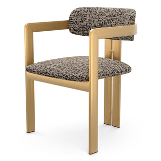Dining Chair Donato brushed brass finish montclair dark brown