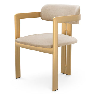Dining Chair Donato brushed brass finish hastings beige