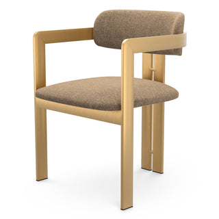 Dining Chair Donato brushed brass finish hastings brown