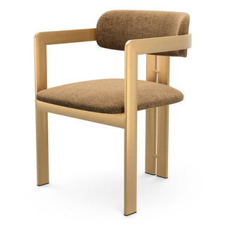 Dining Chair Donato brushed brass finish hastings camel
