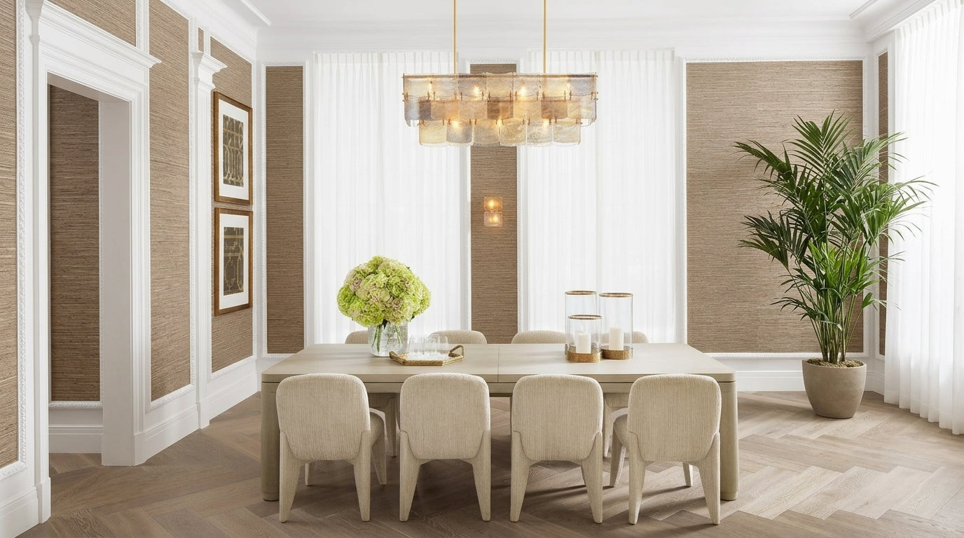Chandelier Laurent rectangular antique brass finish