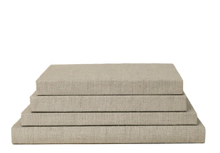 Khaki Linen Coffee Table Stack