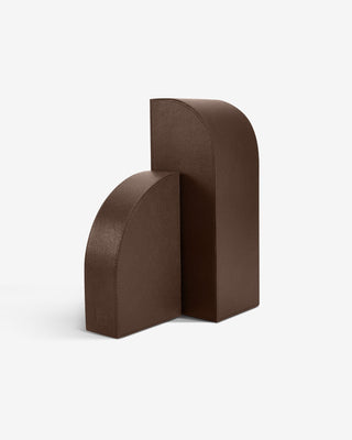 Left Cubist Bookend - Brown