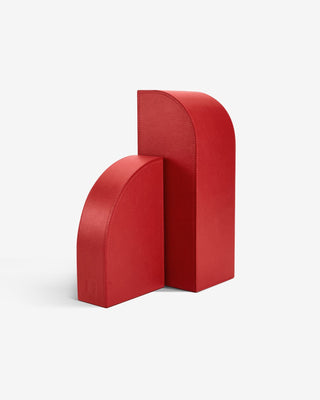Left Cubist Bookend - Red
