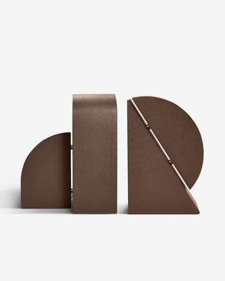 Cubist Bookends Set - Brown