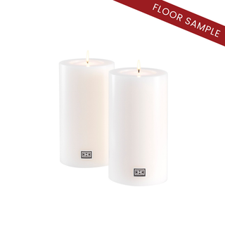Artificial Candle ø 10 x H. 18 cm white set of 2