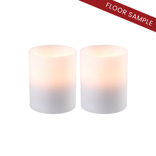 Artificial Candle deep ø 10 x H. 12 cm white S/2