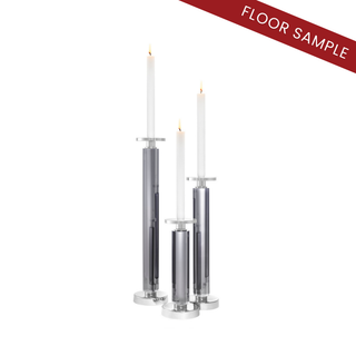 Candle Holder Chapman nickel finish smoke set of 3