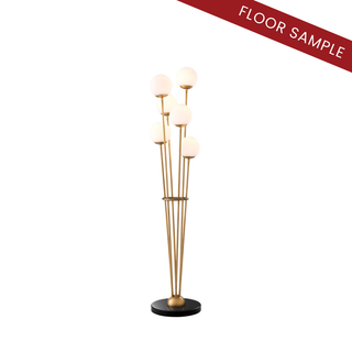 Floor Lamp Tortora antique brass finish
