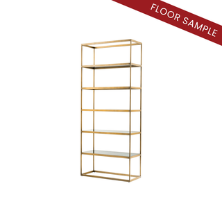 Cabinet Omega brushed brass finish smoke glass