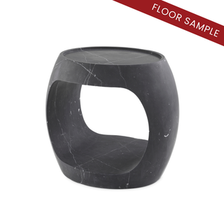 Side Table Clipper low honed black marble