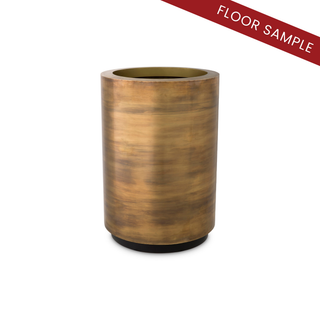 Planter Jasper round high vintage brass finish round ø 70 x H. 100 cm