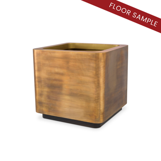 Planter Jasper square L vintage brass finish 75 x 75 cm x H. 70 cm
