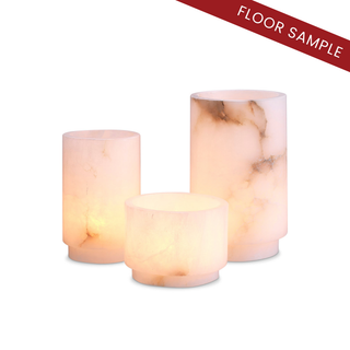 Tealight holder Leonidas alabaster set of 3