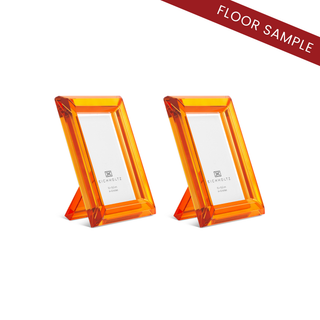 Picture Frame Theory S orange crystal glass set of 2
