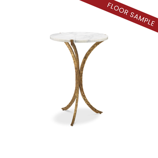 Side Table Emmeline vintage brass finish white marble