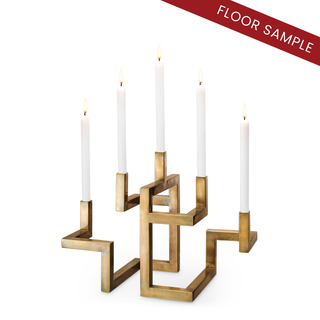 Candle Holder Skyline vintage brass finish