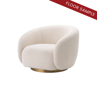 Swivel Chair Brice bouclé cream