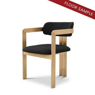 Dining Chair Donato brushed brass finish bouclé black