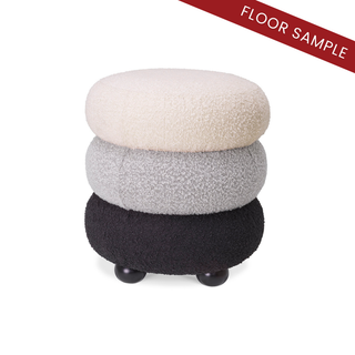 Stool Tulum bouclé cream grey black