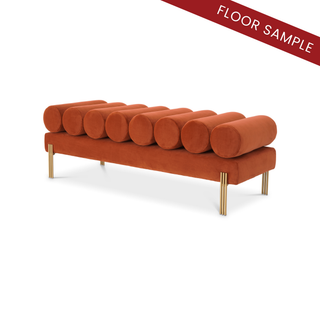 Bench Oxley savona orange velvet brushed brass finish