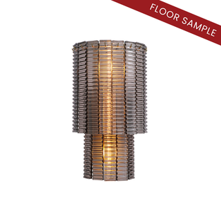Wall Lamp Imperial brushed brass finish smoke glass