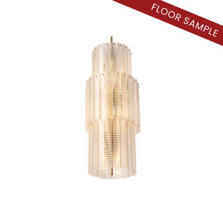 Chandelier Imperial brushed brass finish clear glass